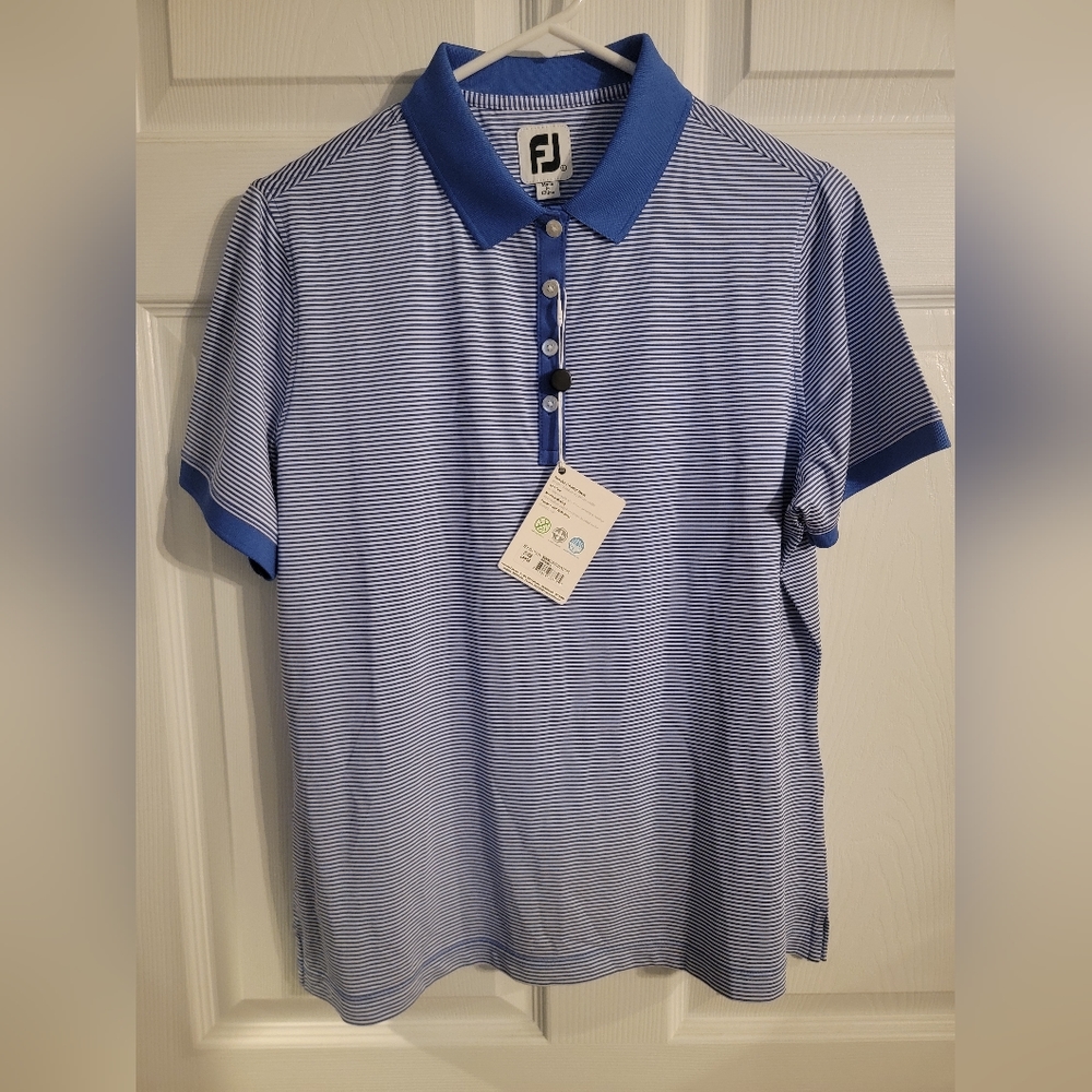 Footjoy Women's Lisle Feeder Stripe Large Blue/White